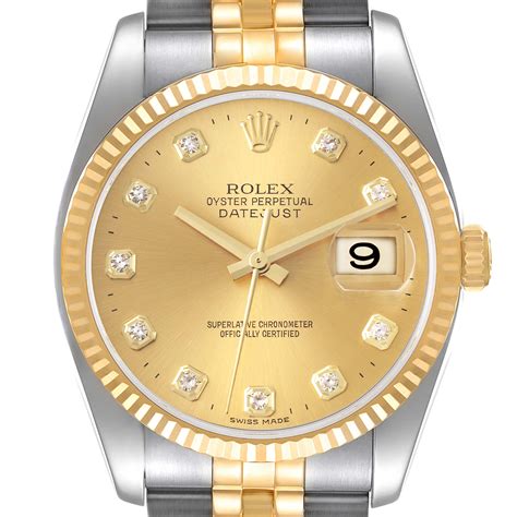 rolex datejust 36 gold diamond|More.